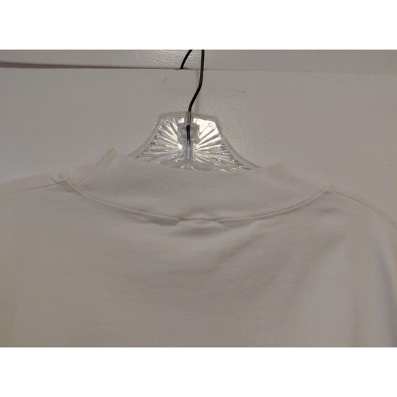 Vintage Santa Claws Cat T-Shirt Christmas Mock Neck Long Sleeves XL White Red - Picture 5 of 6